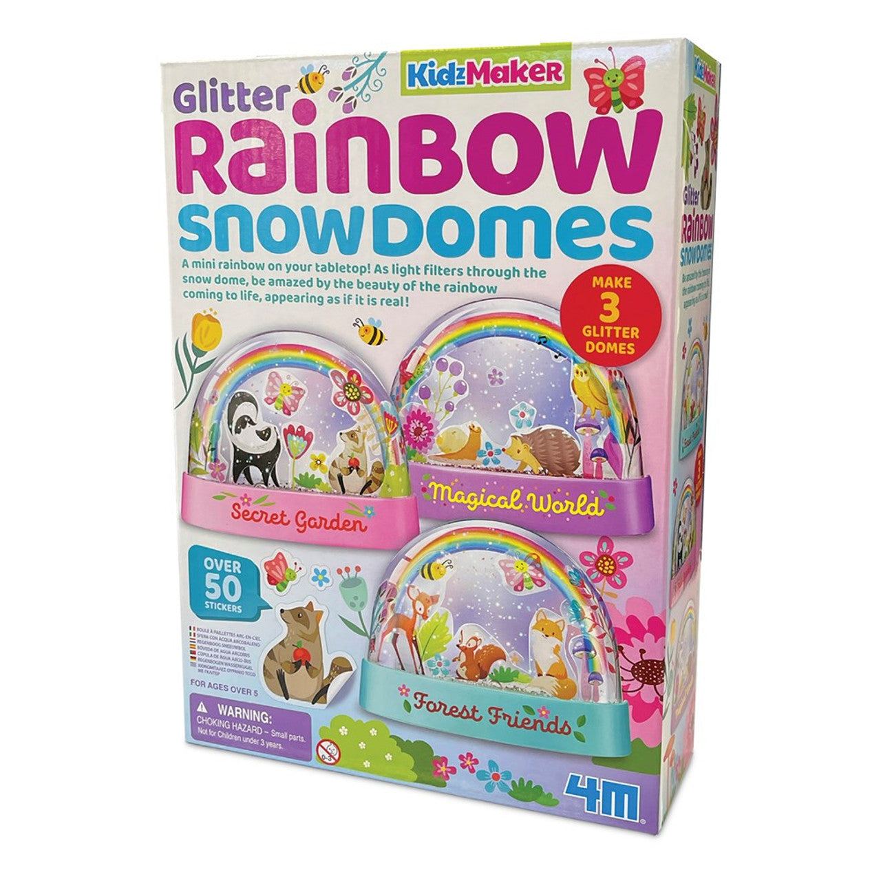 4M KidzMaker Mini Glitter Rainbow Snow Domes Kit