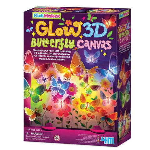 4M Kidz Maker Glow 3D Butterfly Canvas