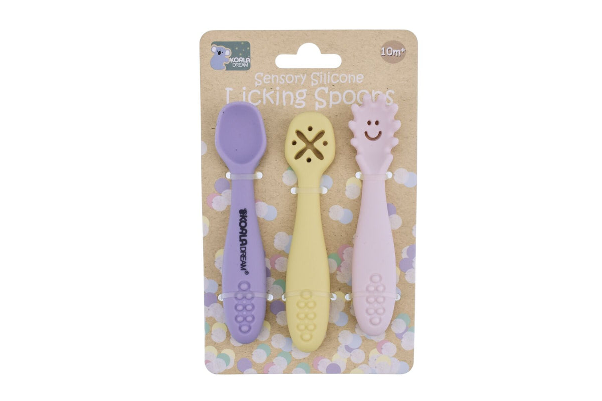 Koala Dream Sensory Silicone Licking Spoons 3pc Multicolour Set