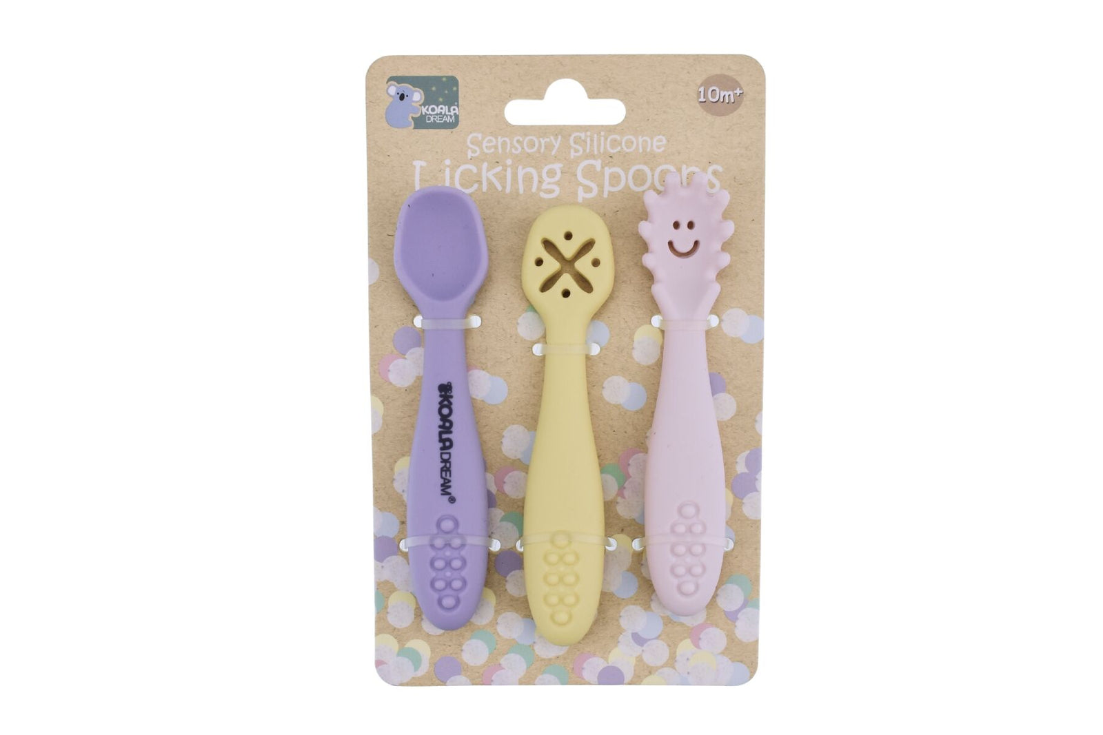 Koala Dream Sensory Silicone Licking Spoons 3pc Multicolour Set