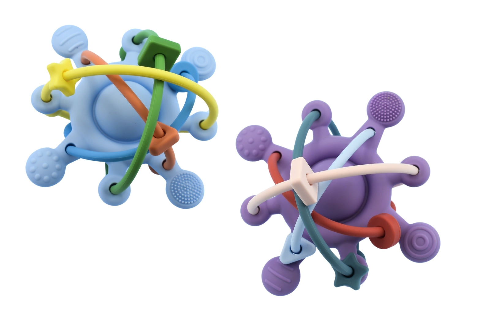 Silicone Sensory Space Rattle Teether Asst Colours 4m+
