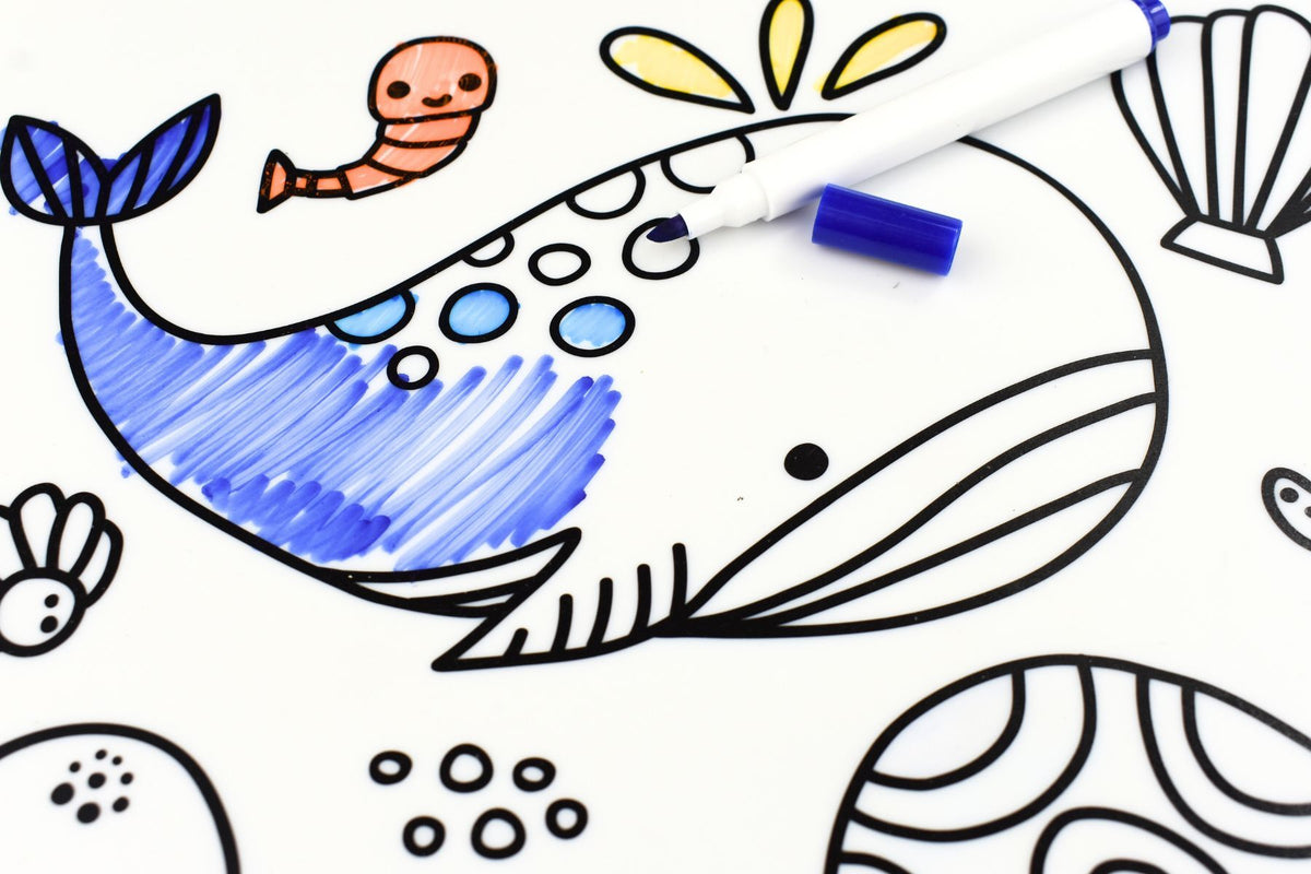 Silicone Reusable Drawing Mat Sea Animals