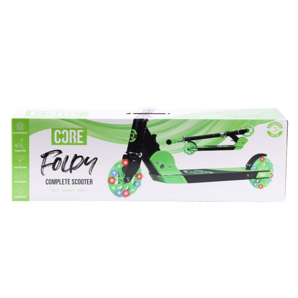 Core Kids Foldy Scooter Green W/ LED lights