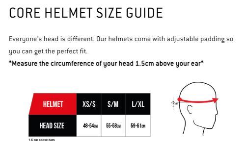 Core Action Sports Helmet Black Size XS/S 48-54cm
