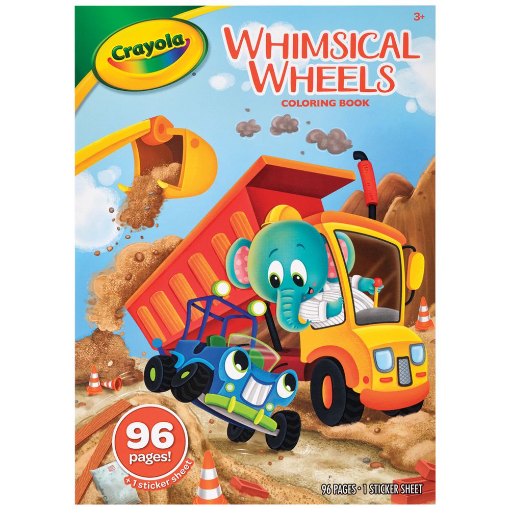 Crayola Whimsical Wheels Colouring Book 96 Pages