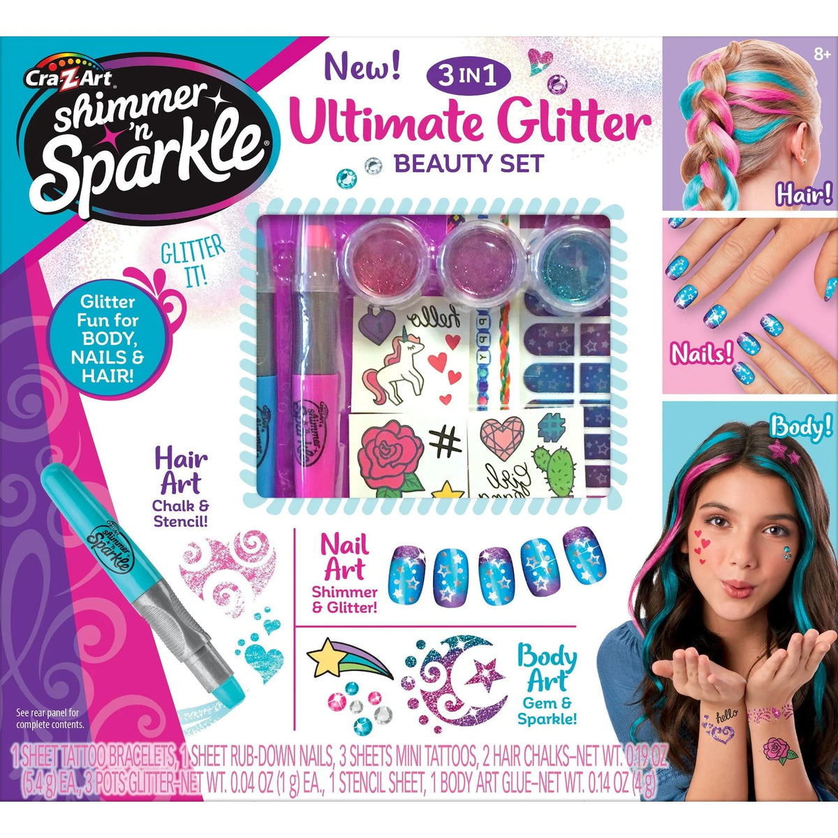 CRA-Z-ART Shimmer N Sparkle 3 in 1 Ultimate Glitter Beauty Set