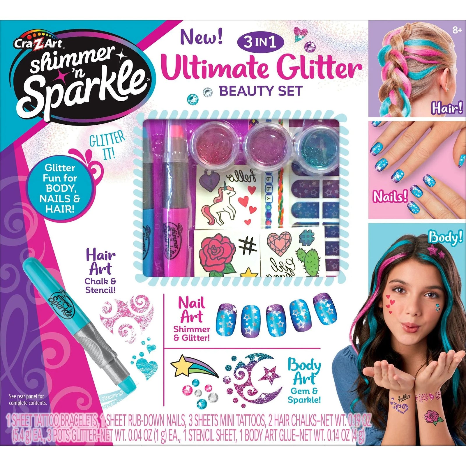 CRA-Z-ART Shimmer N Sparkle 3 in 1 Ultimate Glitter Beauty Set