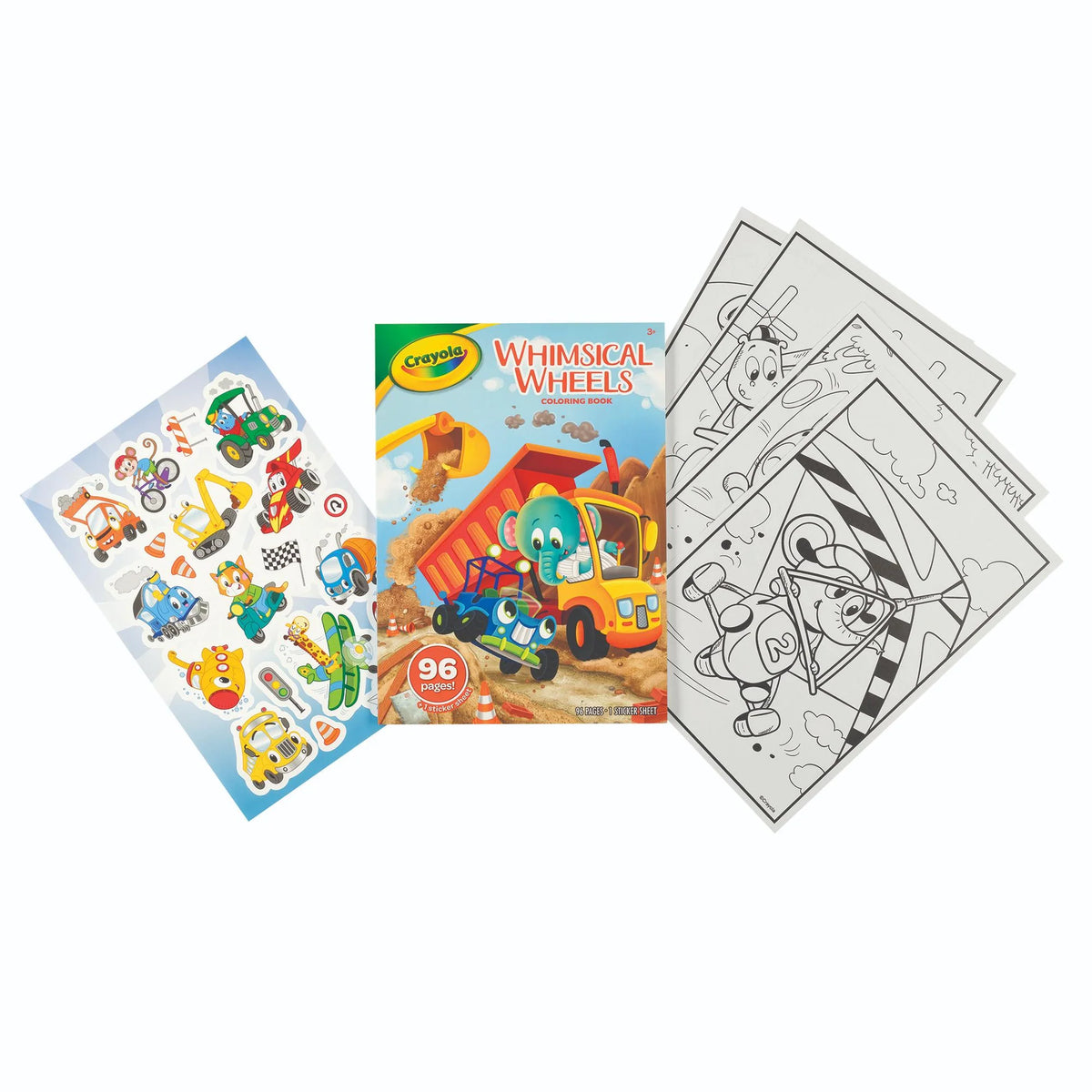 Crayola Whimsical Wheels Colouring Book 96 Pages