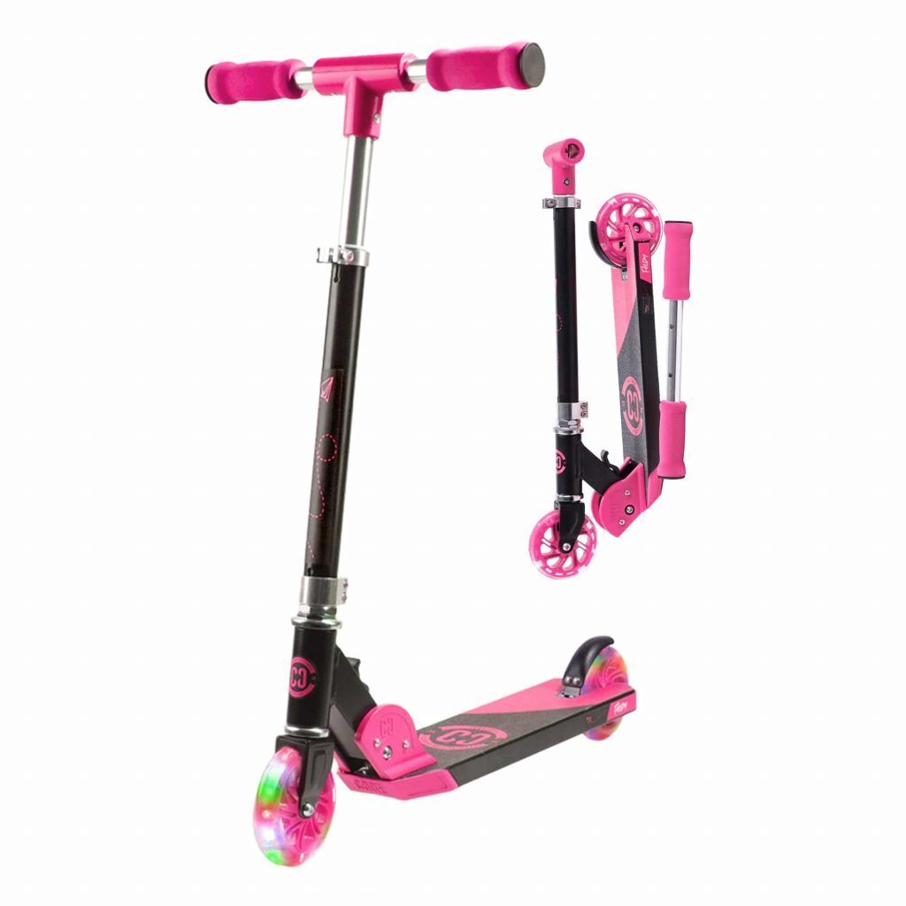 Core Kids Foldy Scooter with LED Wheels Pink