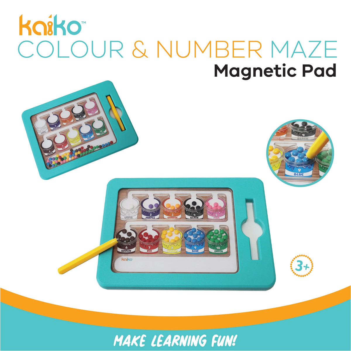 KAIKO Colour &amp; Number Maze Magnetic Pad