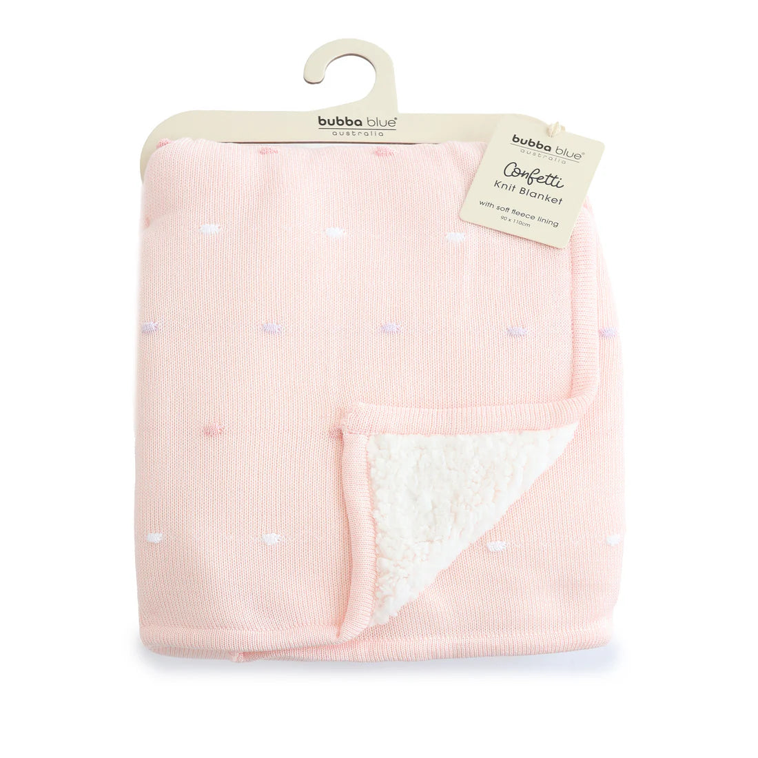 Bubba Blue Confetti Cotton Knit Blanket Pink 90 x 110cm