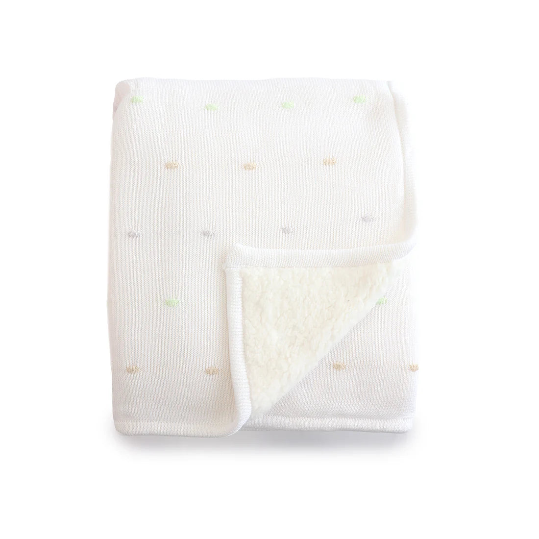 Bubba Blue Confetti Cotton Knit Blanket White 90 x 110cm
