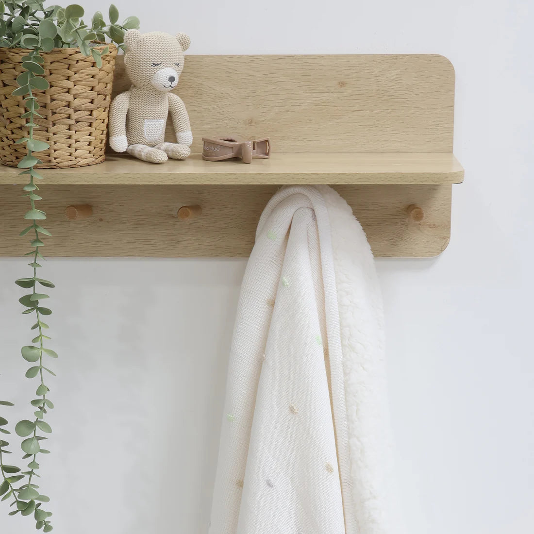 Bubba Blue Confetti Cotton Knit Blanket White 90 x 110cm