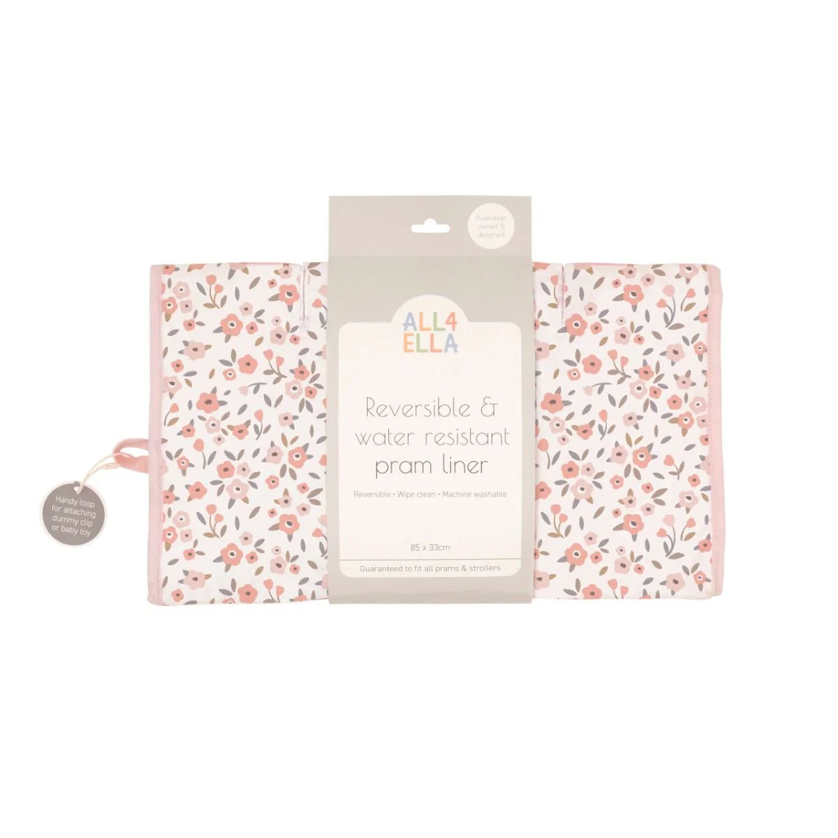 All4Ella Pram Liner Reversible / Water Resistant - FLORAL BOUQUET