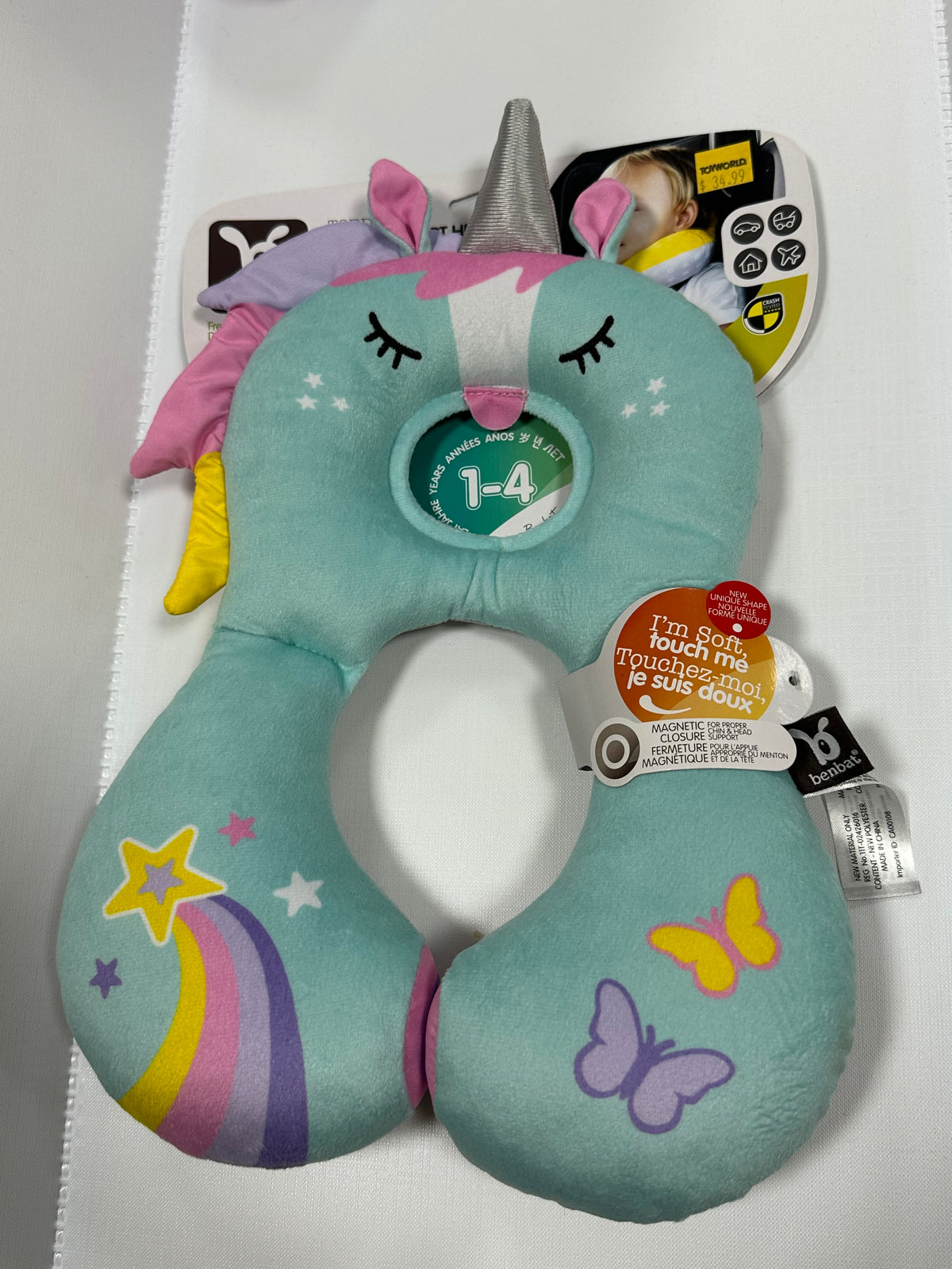 Travel Headrest Support Unicorn 1-4Y
