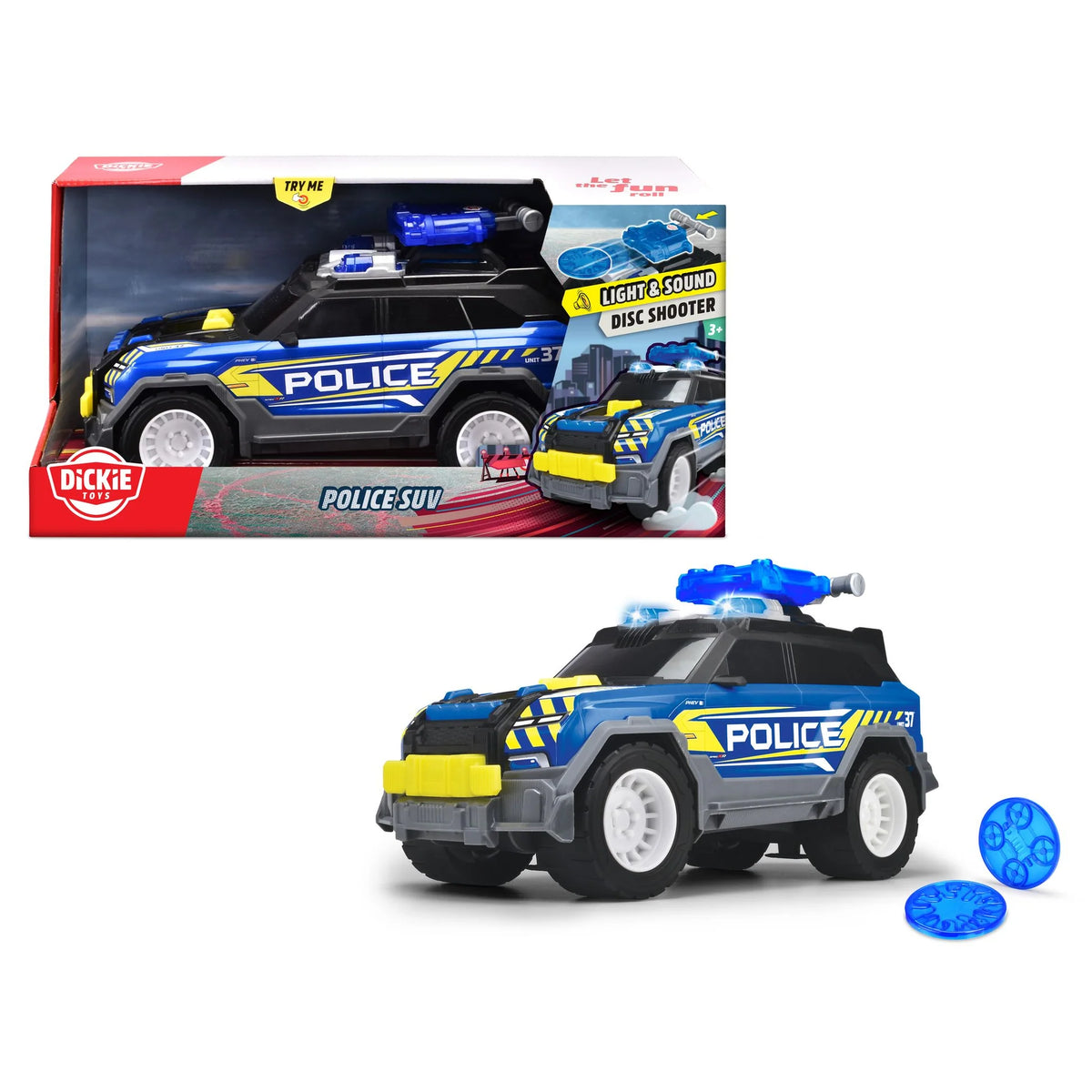 Dickie Toys Police SUV Light &amp; Sound Disc Shooter