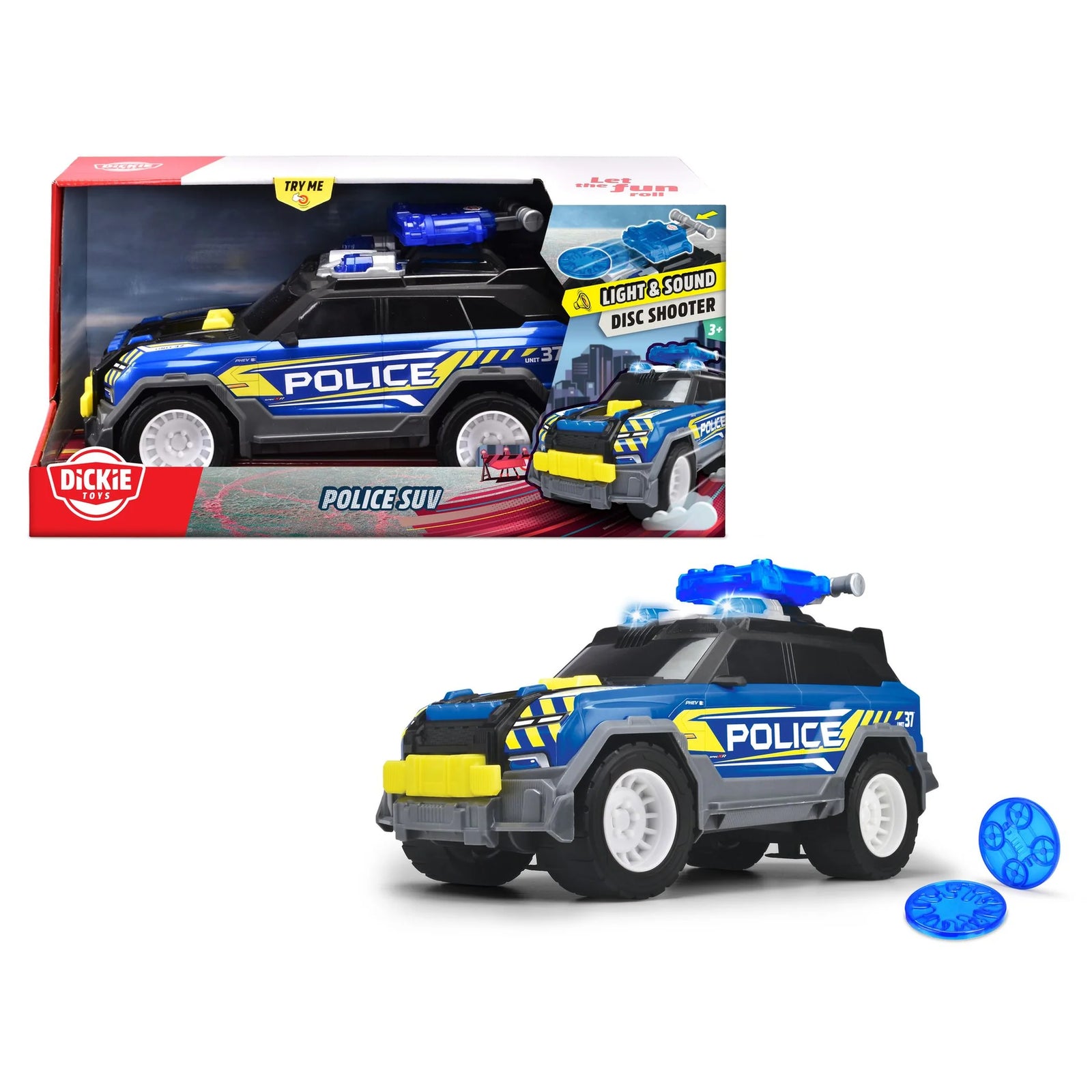 Dickie Toys Police SUV Light & Sound Disc Shooter