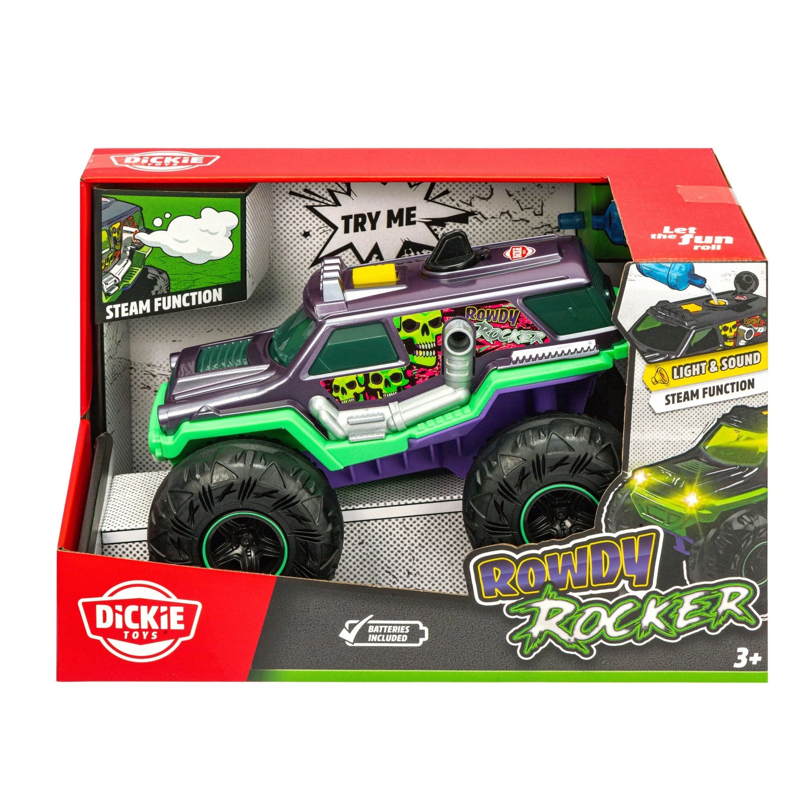 Dickie Toys Rowdy Rocker Steam Function Lights & Sounds - Demo Batteries
