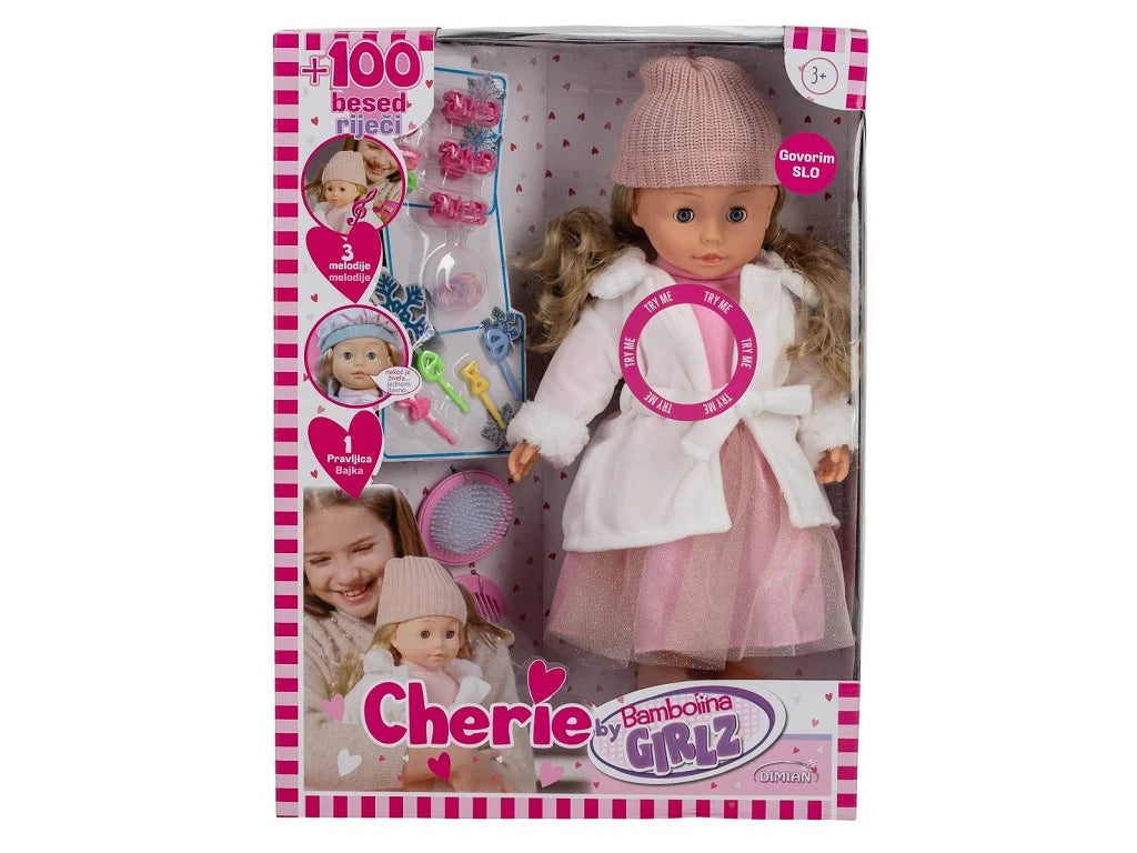 Bambolina Dolls 46cm Speaking CHERIE Doll - Songs, Fairy Tales & 100+ Words