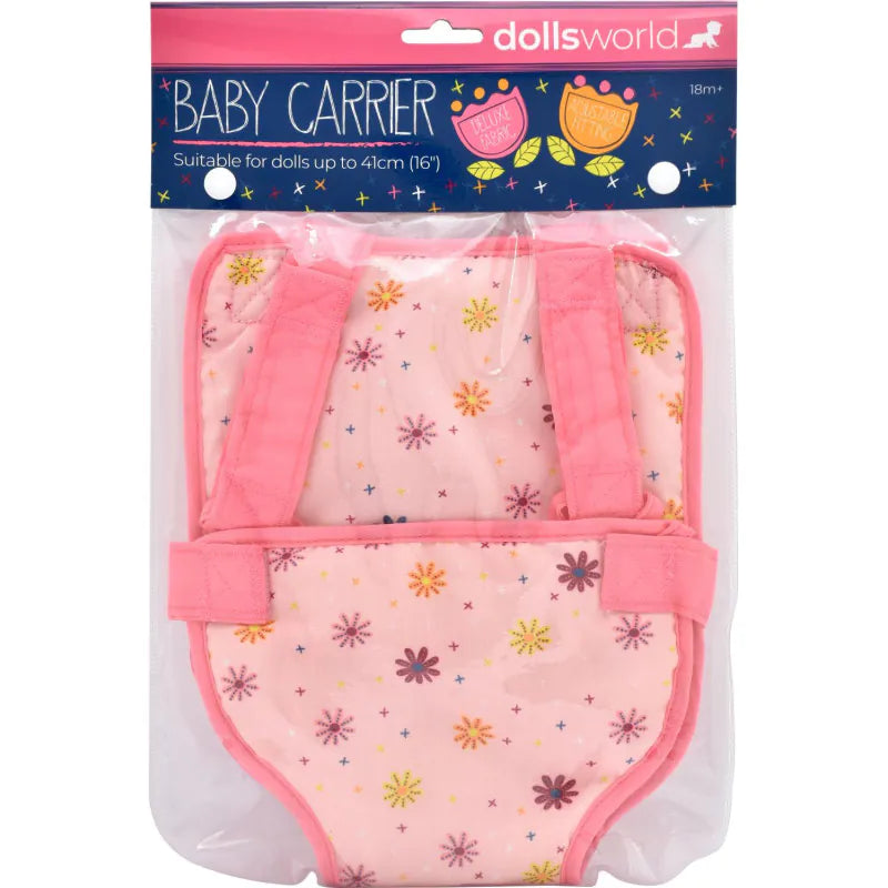 Dolls World Baby Carrier Pink with Flowers
