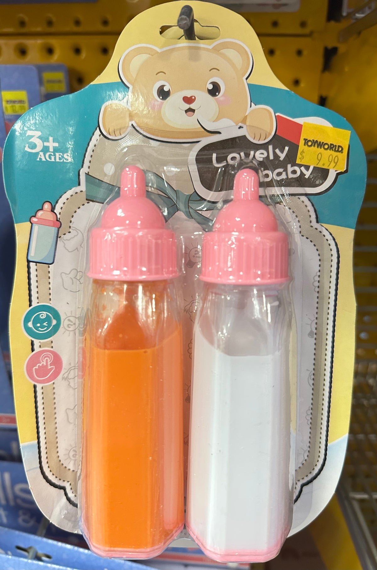 Lovely Baby Doll Drink Bottles 2pk Milk &amp; Juice