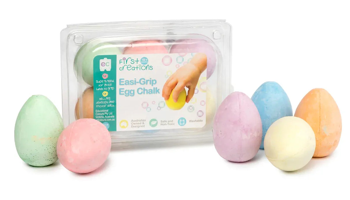 First Creations Easi-Grip Egg Chalk Set of 6