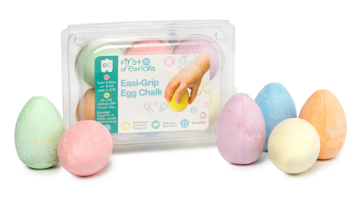 First Creations Easi-Grip Egg Chalk Set of 6