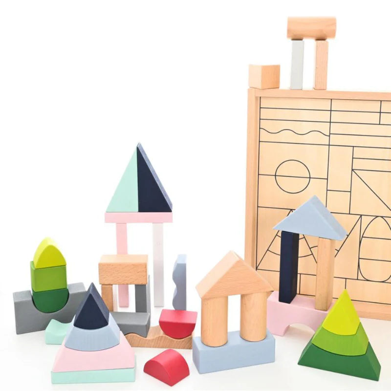 Ever Earth Wooden Stylish Building Blocks 37pcs