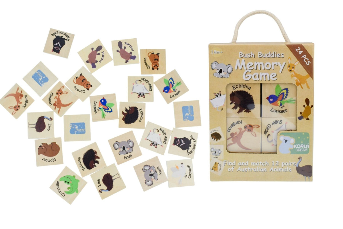 Bush Buddies Wooden Memory Game - Australian Animals