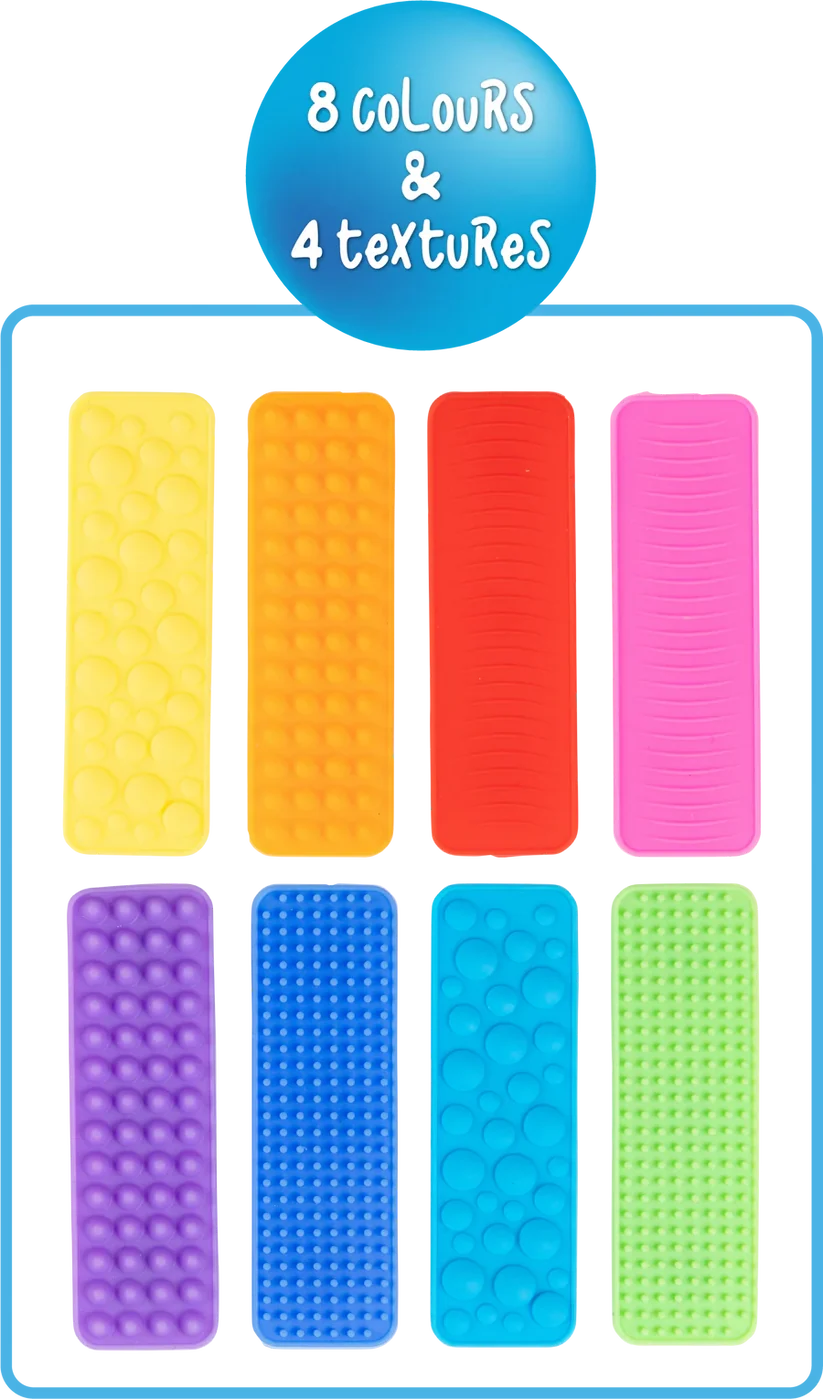 Sensory Sprouts Set of 8 Textured Suction Fidget Strips