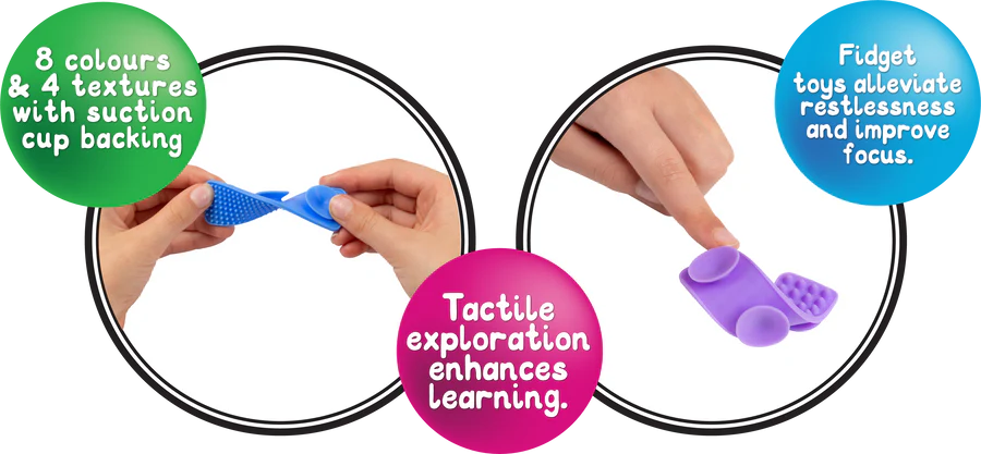 Sensory Sprouts Set of 8 Textured Suction Fidget Strips