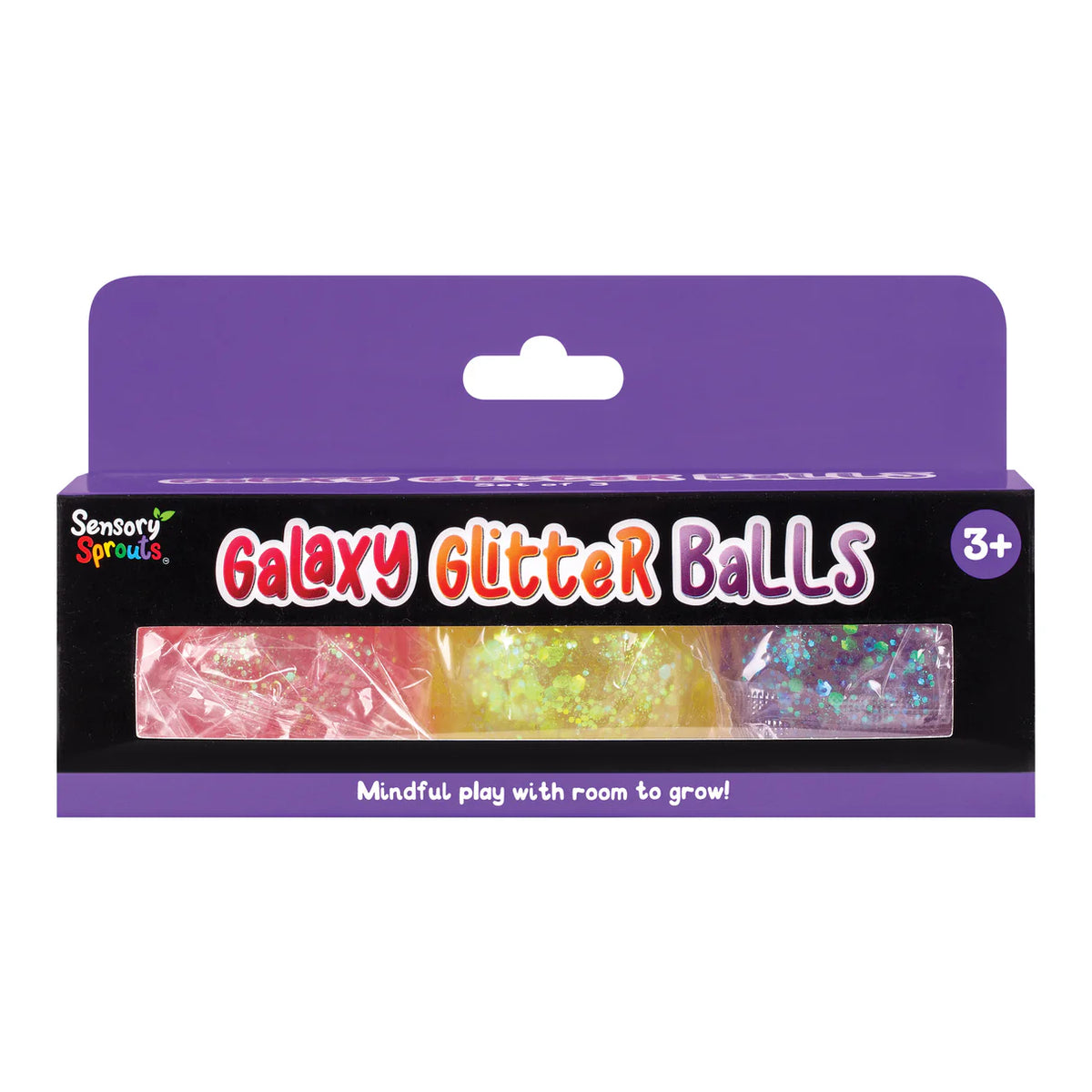 Sensory Sprouts Galaxy Glitter Balls - Purple Box