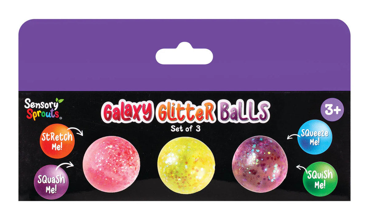 Sensory Sprouts Galaxy Glitter Balls - Purple Box