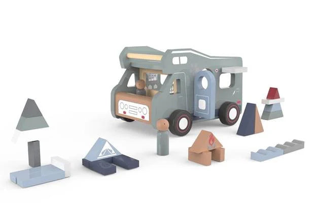 Ever Earth Wooden Camping Van with Blocks 21pcs