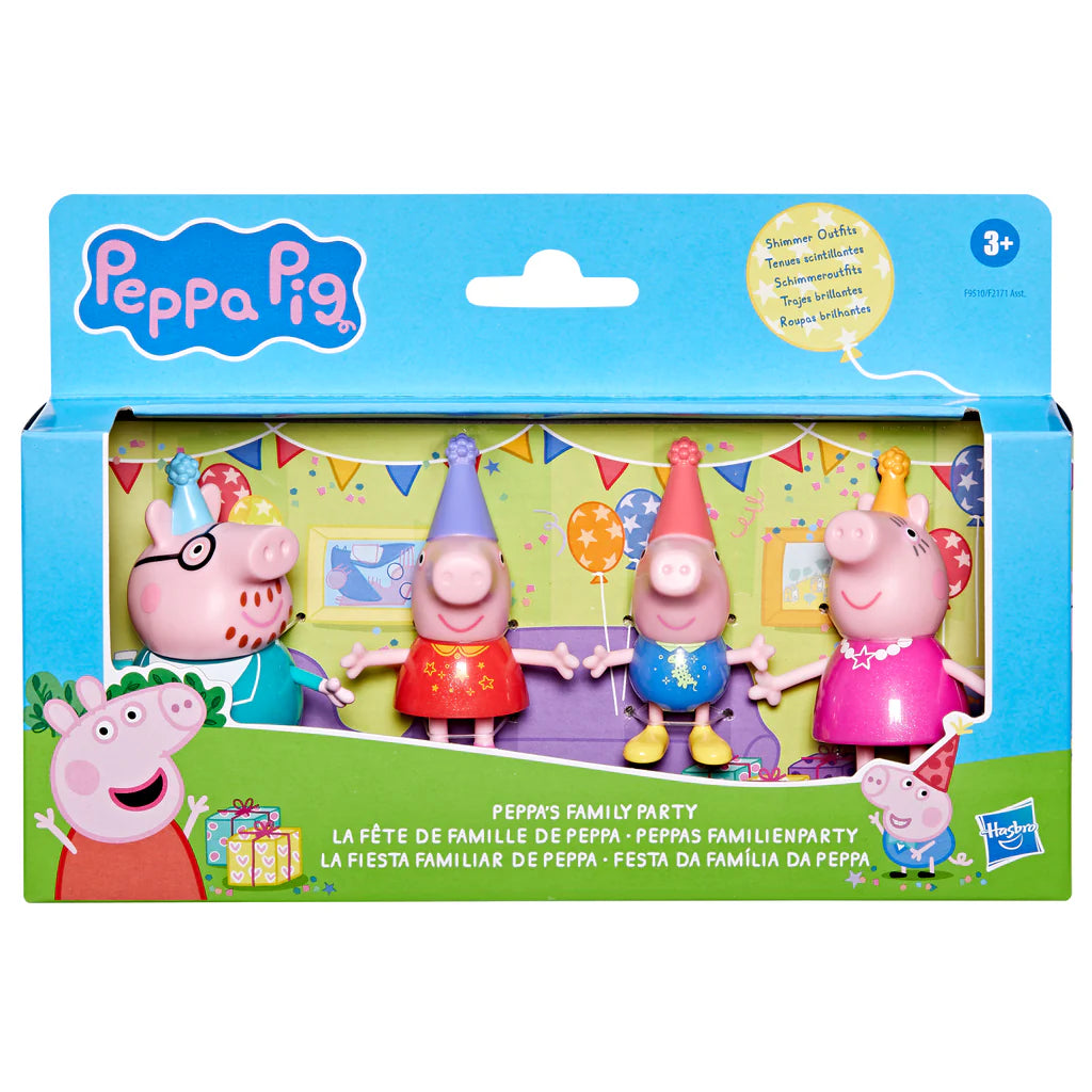 Peppa Pig Peppas Family Party Figure 4pk Assorted