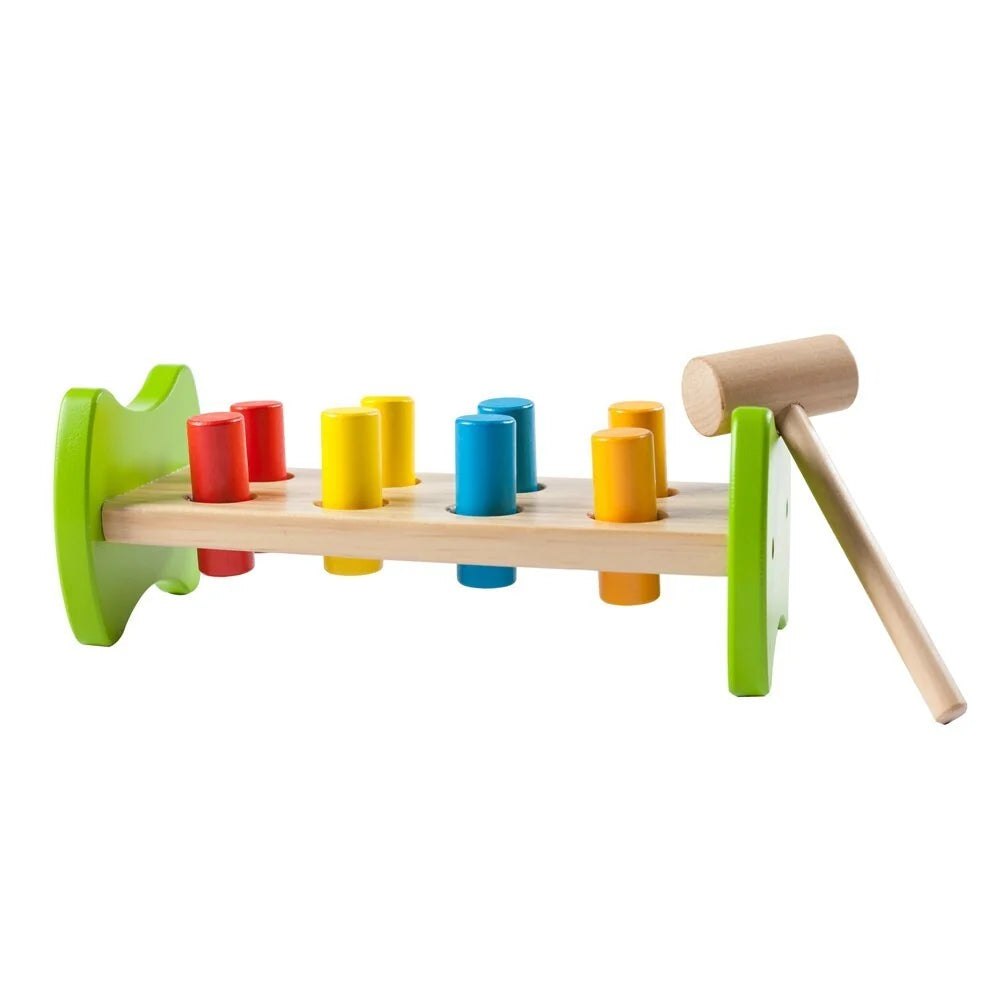 Fat Brain Wooden Pound &amp; Tap Hammer Bench 10pcs