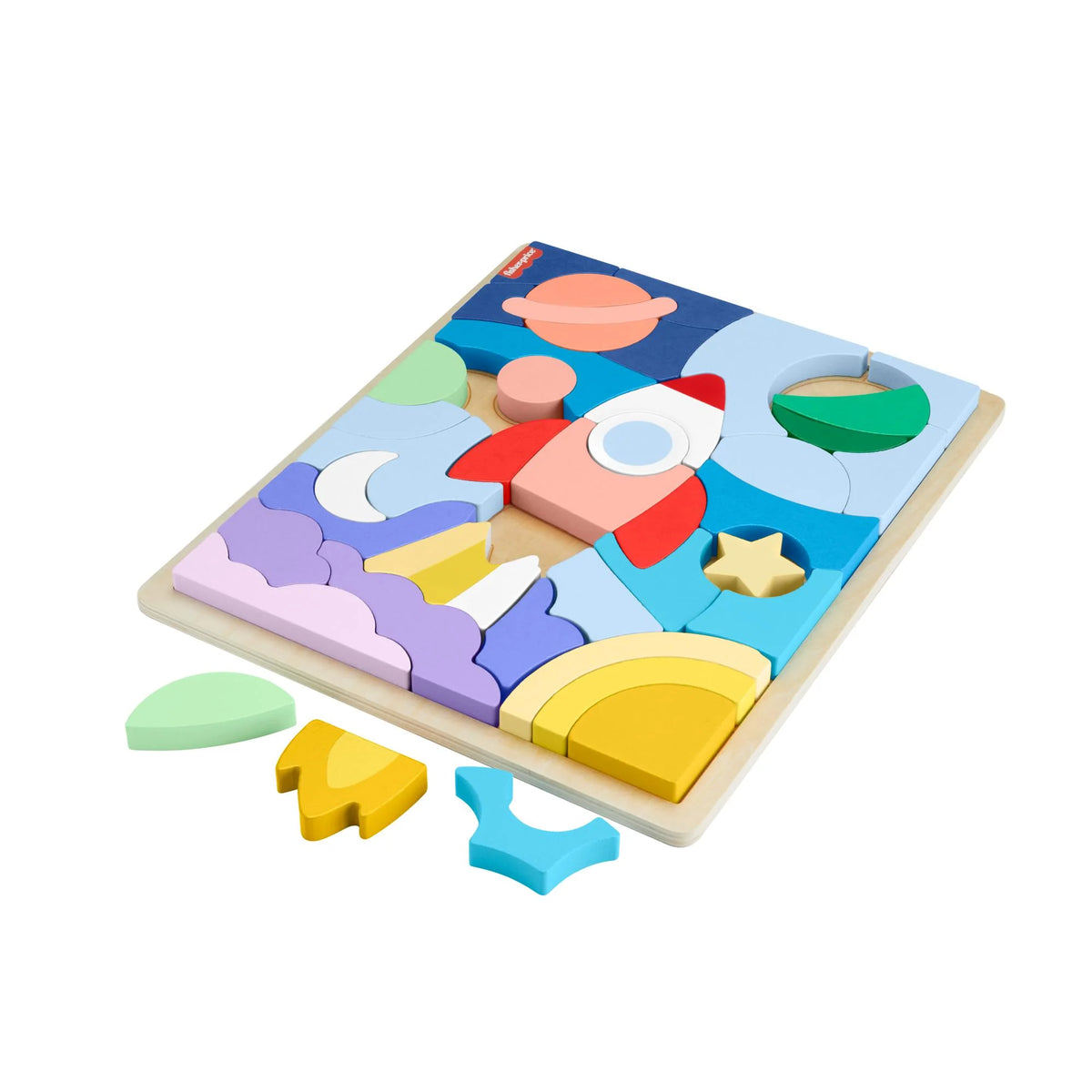 Fisher Price Wooden Space Blocks Puzzle