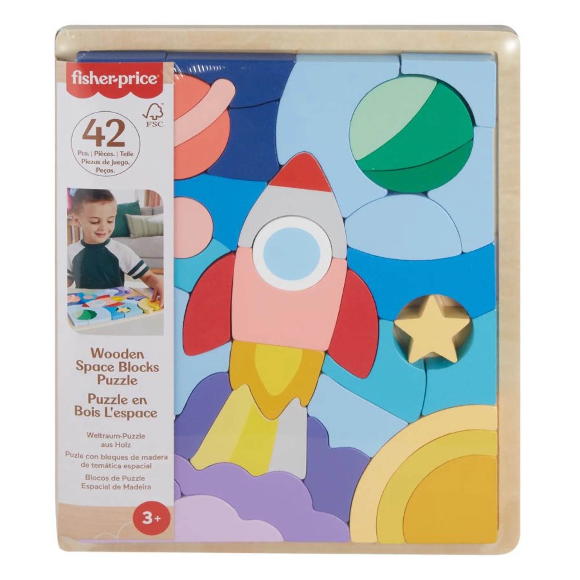 Fisher Price Wooden Space Blocks Puzzle Warrnambool Toys and Baby