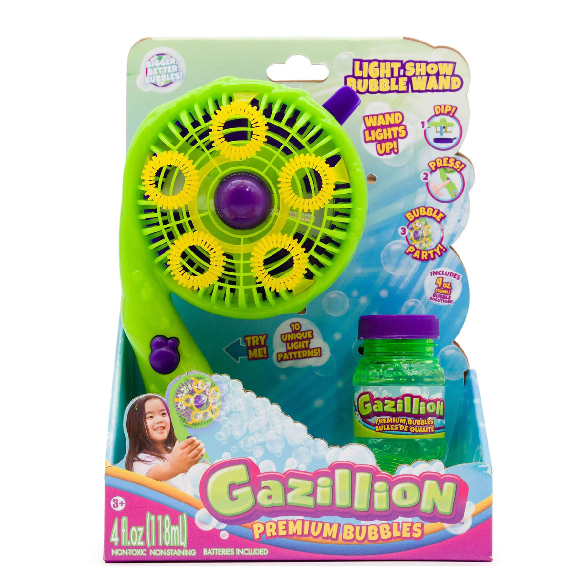 Gazillion Light Show Bubble Wand Req 4 AAA Batteries