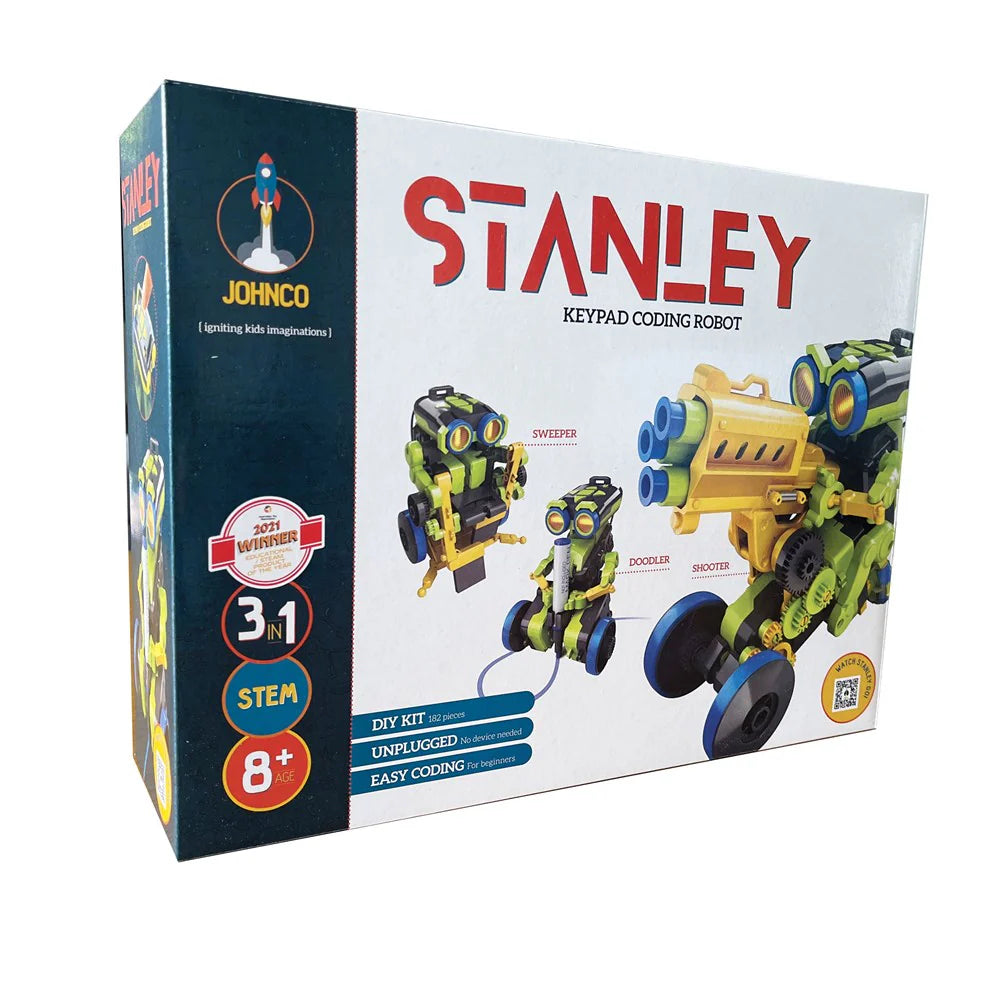 Johnco Stanley 3 in 1 Keypad Coding Robot - Requires 4 x AAA Batteries