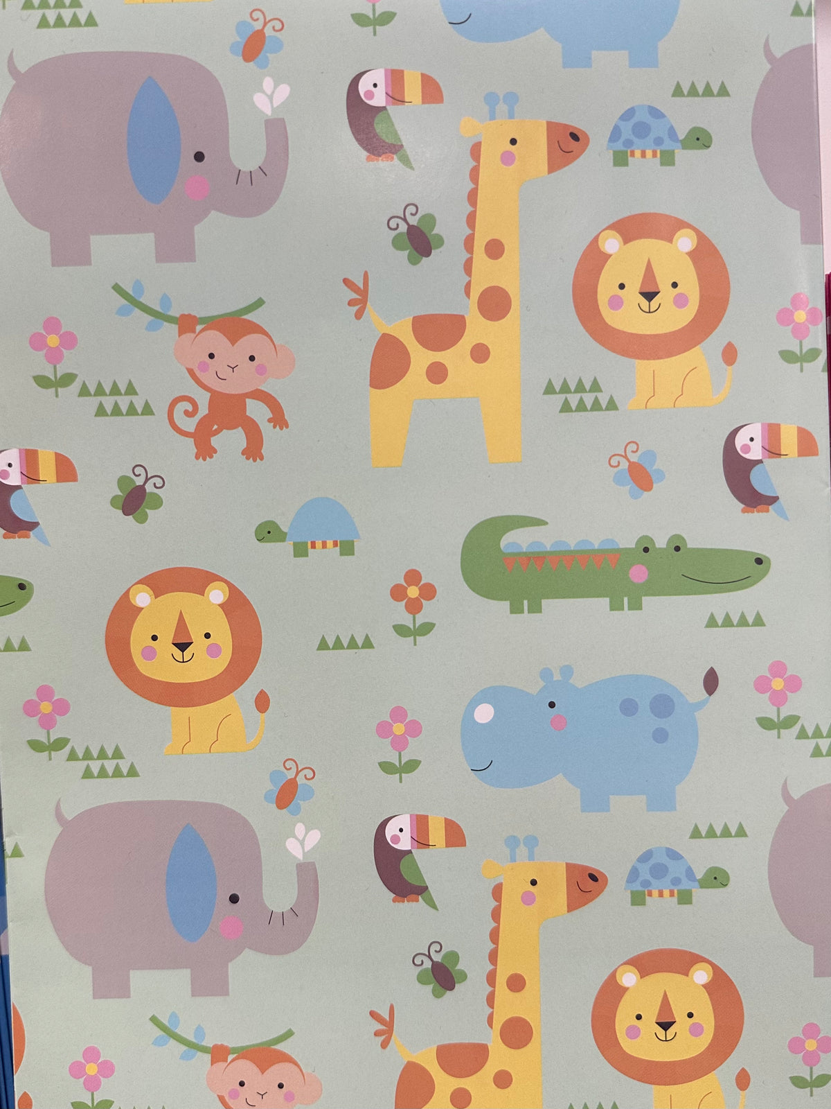 Wrap Folded Green Baby Zoo Design