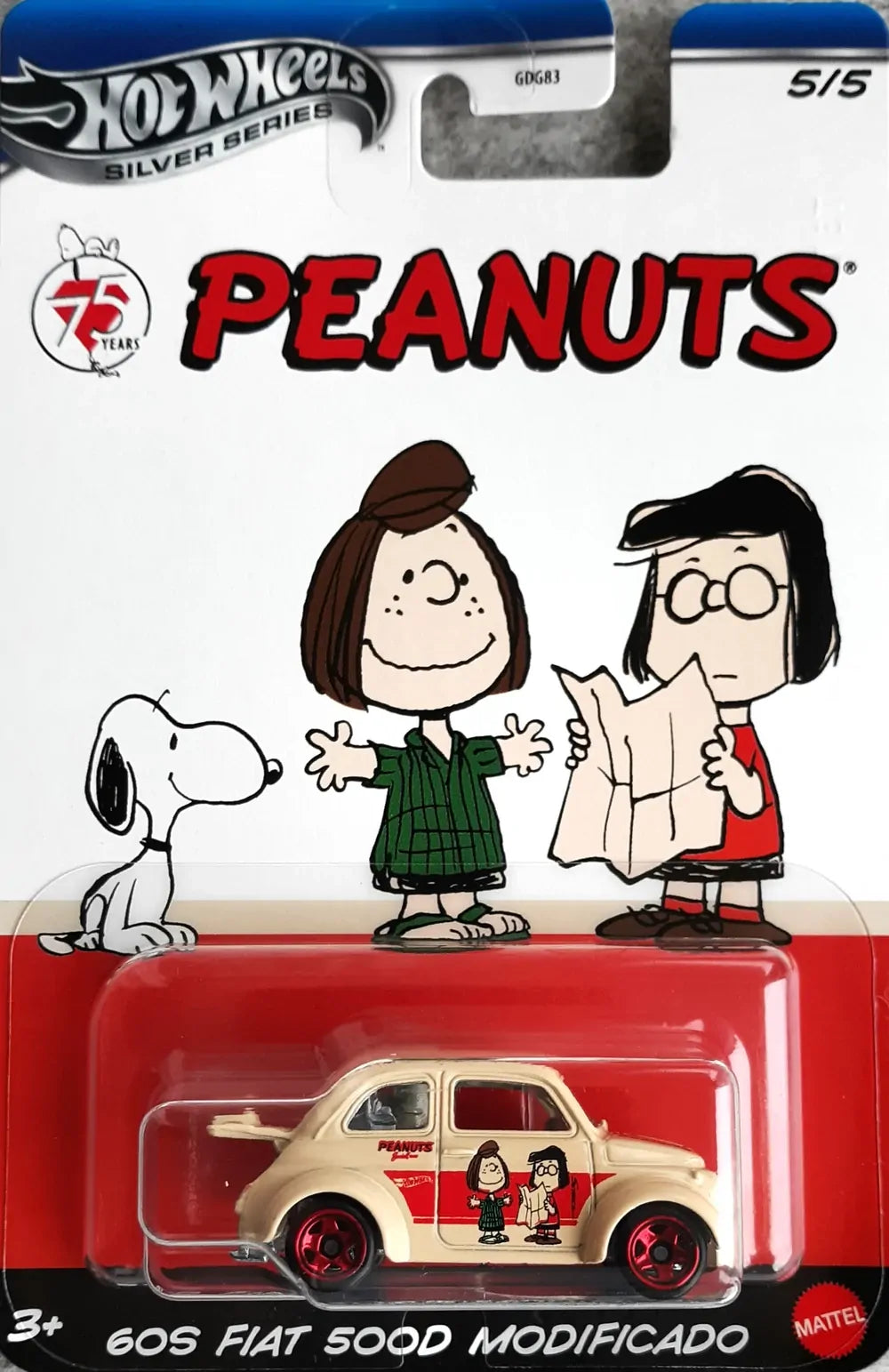 Hot Wheels Entertainment Peanuts 75yrs 60S Fiat 500D Modificado 5/5