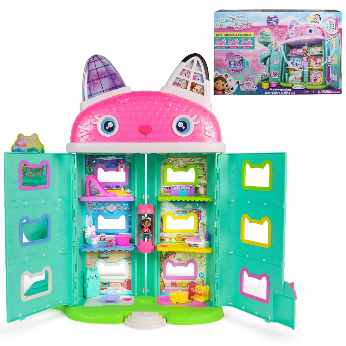 Gabby's Dollhouse The Movie Meow-mazing Interactive Deluxe Dollhouse Req 3 AA Batteries