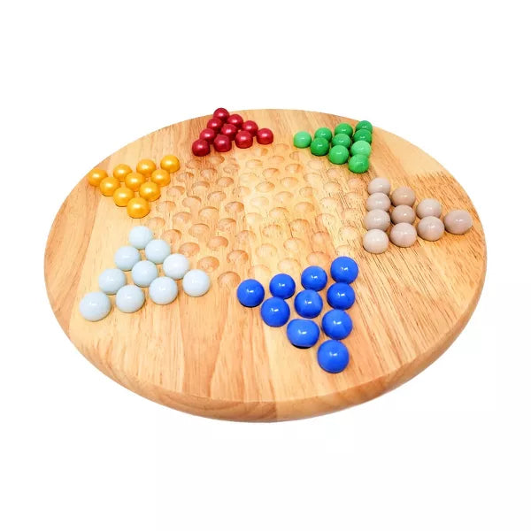 Chinese Checkers Wooden Board &amp; Marbles