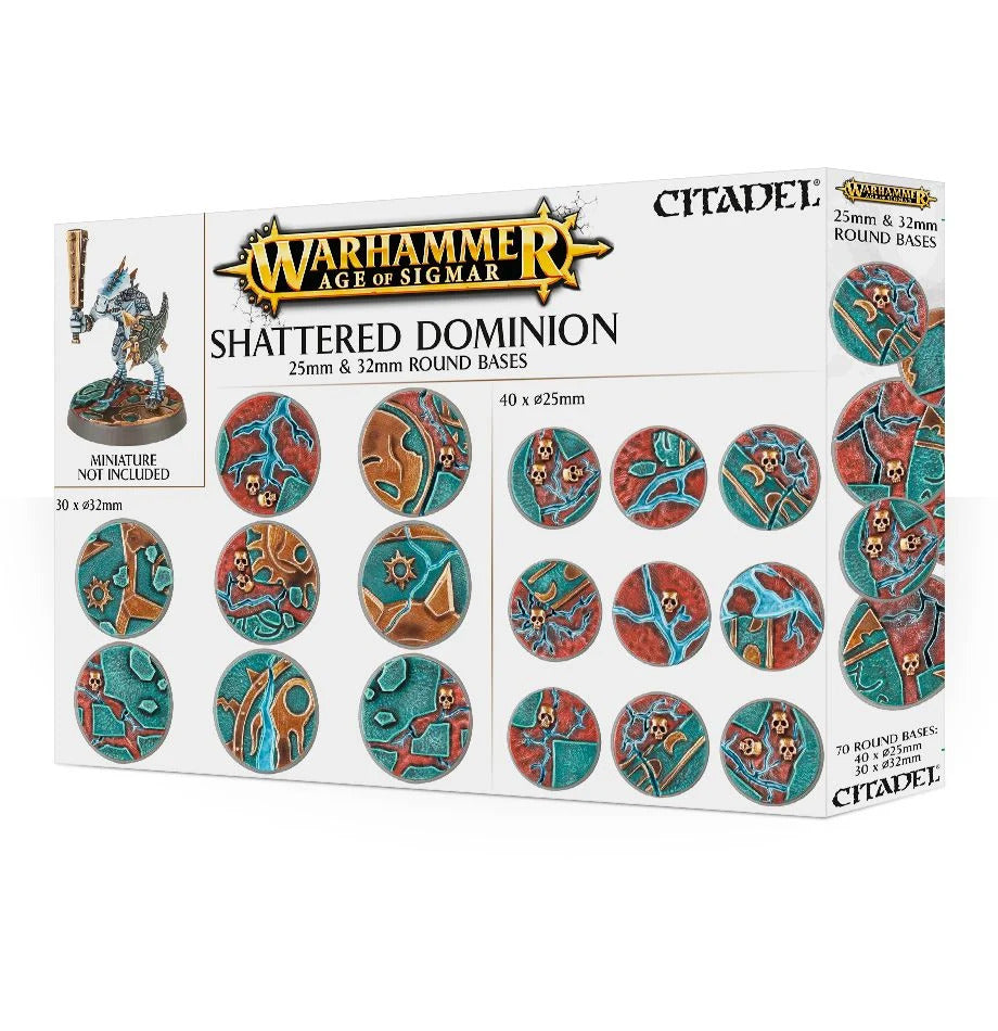 GW 66 96 Age Of Sigmar Shattered Dominion 25 &amp; 32mm Round Bases