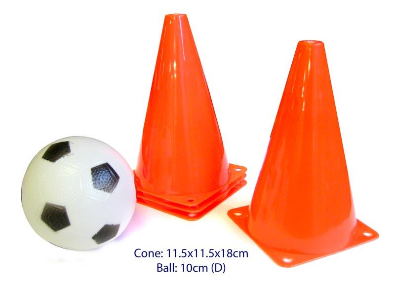 Orange Soccer Cones with PVC Ball