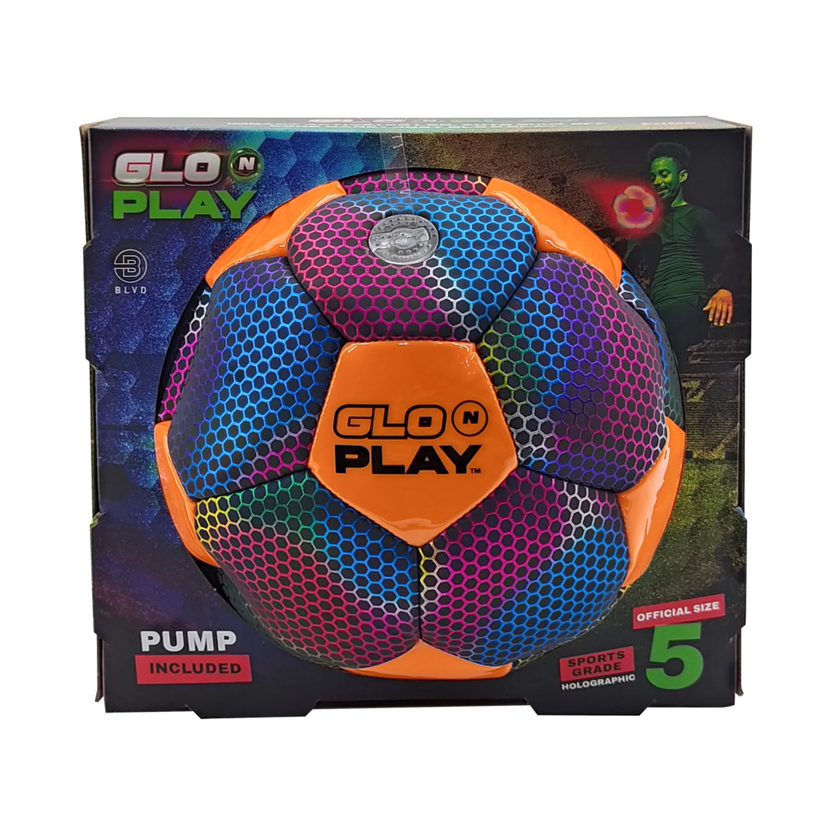 Glo N Play LED Holographic Soccer Ball - Orange