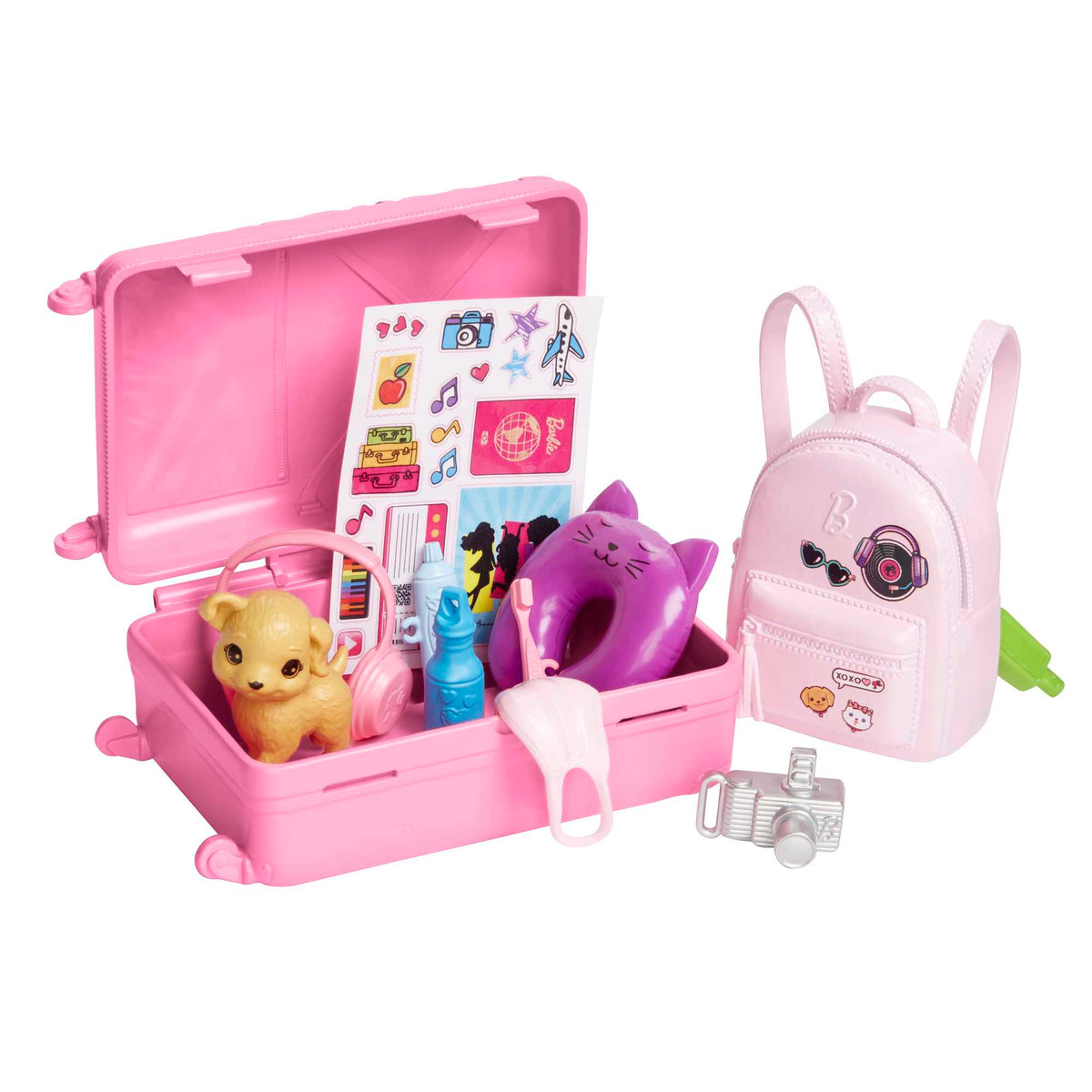Barbie Doll and Accessories Travel Set with Puppy