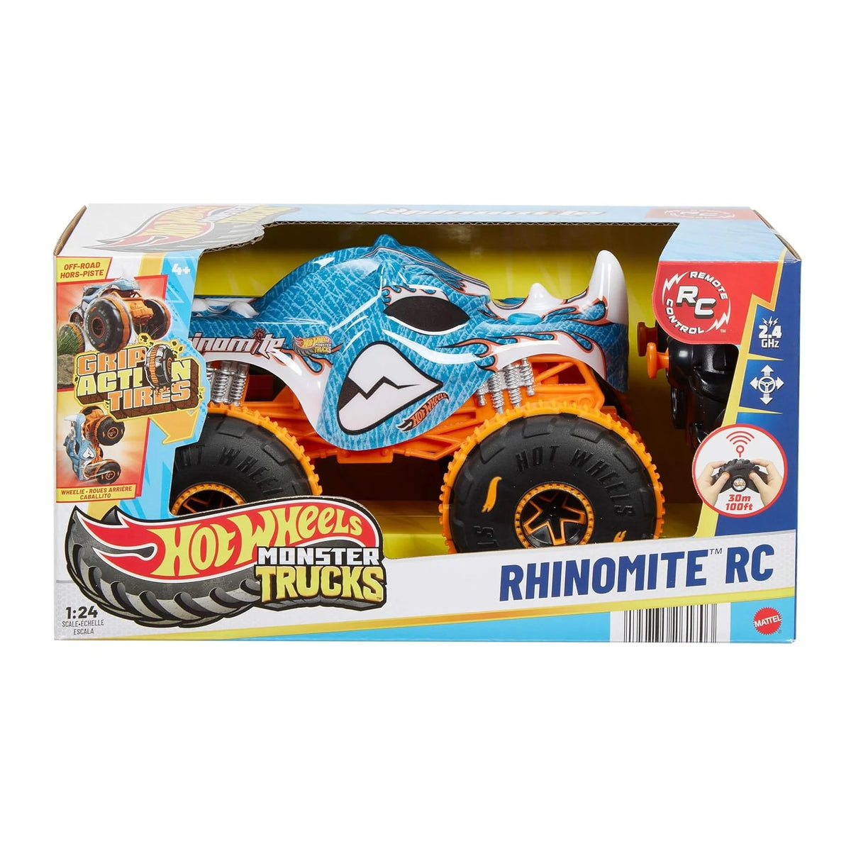 Hot Wheels Monster Truck 1/24 R/C Rhinomite Req 3 AA Batteries