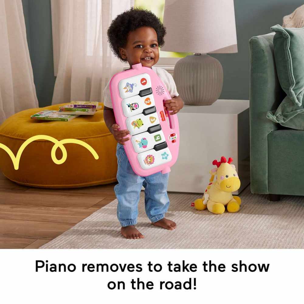 Fisher Price Glow and Grow Kick and Play Piano Gym Pink incl 3 x AA demo batteries